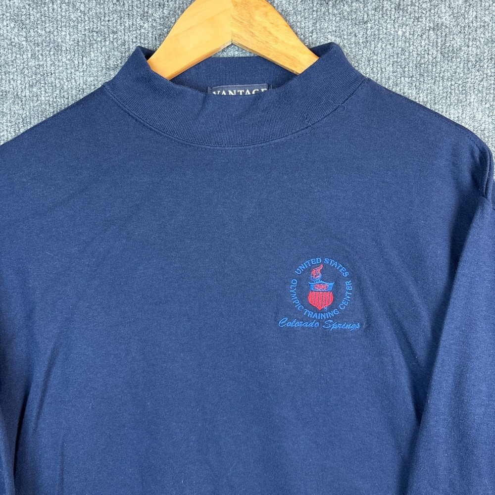 Vintage US Olympic Training Center Mock Neck Long Sleeve Large Shirt Colorado